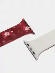 Бордовый ремешок силиконовый, новогодний, для часов Apple Watch X22 pro, X7, X7 Pro, M16, HW22