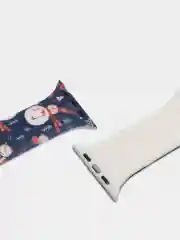 Синий ремешок силиконовый, новогодний, для часов Apple Watch X22 pro, X7, X7 Pro, M16, HW22