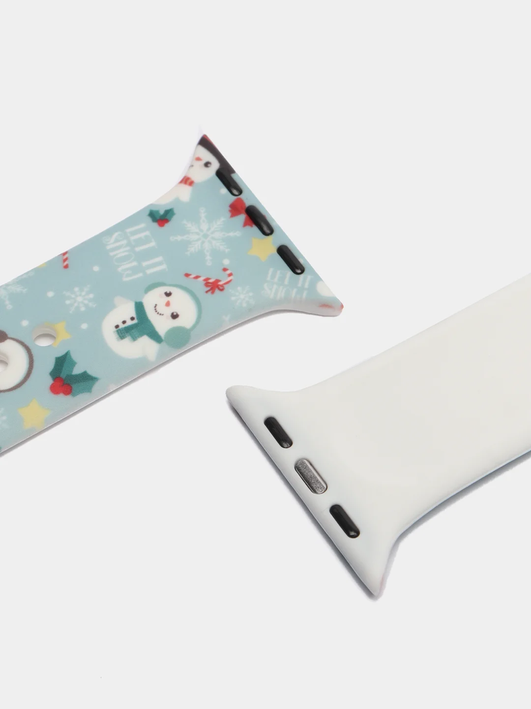 Светло-синий ремешок силиконовый, новогодний, для часов Apple Watch X22 pro, X7, X7 Pro, M16, HW22