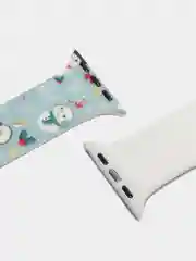 Светло-синий ремешок силиконовый, новогодний, для часов Apple Watch X22 pro, X7, X7 Pro, M16, HW22