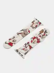 Белый ремешок силиконовый, новогодний, для часов Apple Watch X22 pro, X7, X7 Pro, M16, HW22
