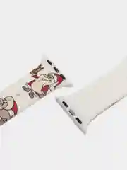 Белый ремешок силиконовый, новогодний, для часов Apple Watch X22 pro, X7, X7 Pro, M16, HW22