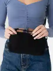 Черный плюшевая сумка через плечо