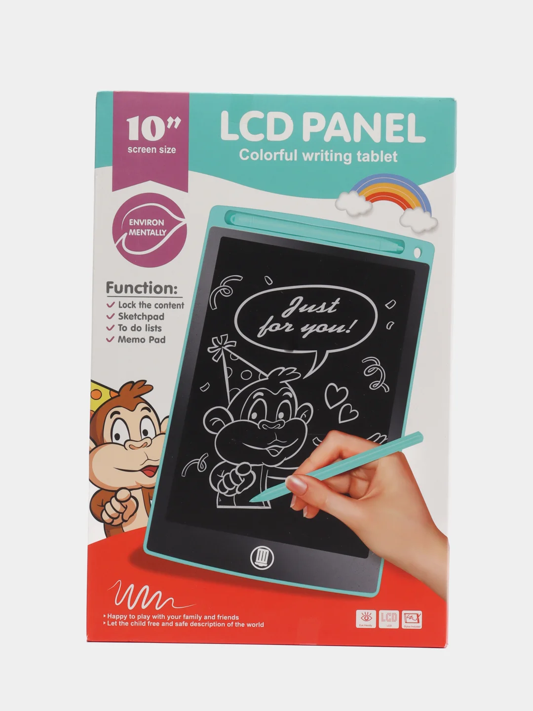 Белый планшет графический для рисования LCD со стилусом