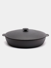 Жаровня Биол 1750К чугунная, с чугунной крышкой, 50 см