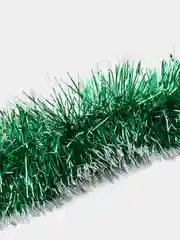 Зеленый мишура новогодняя, с белыми кончиками, 10см х 225см и 12см х 220см