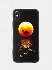 Серебряный светящийся чехол со стеклянным покрытием для Iphone