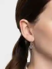 Серебряный серьги-подвески круглые