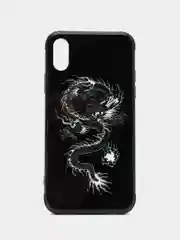 Синий светящийся чехол со стеклянным покрытием для Iphone