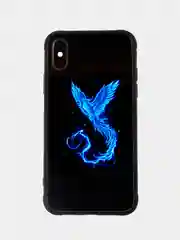 Черный светящийся чехол со стеклянным покрытием для Iphone