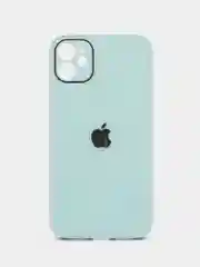 Бирюзовый чехол для iPhone 11, силиконовый, со стеклянной панелью