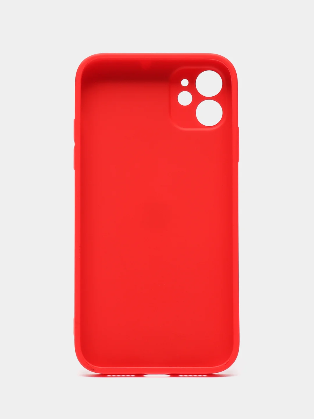 Красный чехол для iPhone 11, силиконовый, со стеклянной панелью