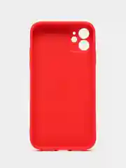 Красный чехол для iPhone 11, силиконовый, со стеклянной панелью