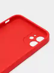 Красный чехол для iPhone 11, силиконовый, со стеклянной панелью