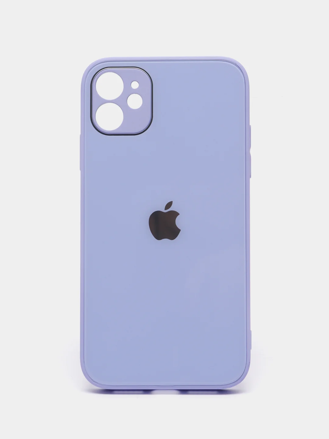 Лавандовый чехол для iPhone 11, силиконовый, со стеклянной панелью