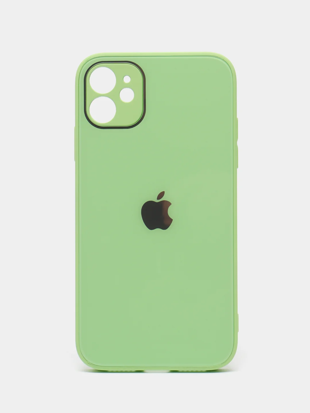 Салатовый чехол для iPhone 11, силиконовый, со стеклянной панелью