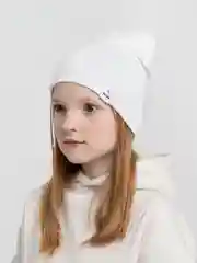 Молочный шапка детская, двухслойная, однотонная