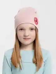 Бежевый шапка хлопковая, двухслойная, на девочку