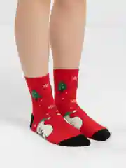 Алый новогодние носки, с "Мишками"