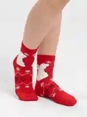 Красный новогодние носки, с "Мишками"