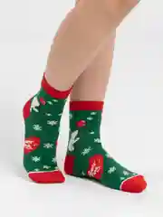 Зеленый новогодние носки, с "Мишками"