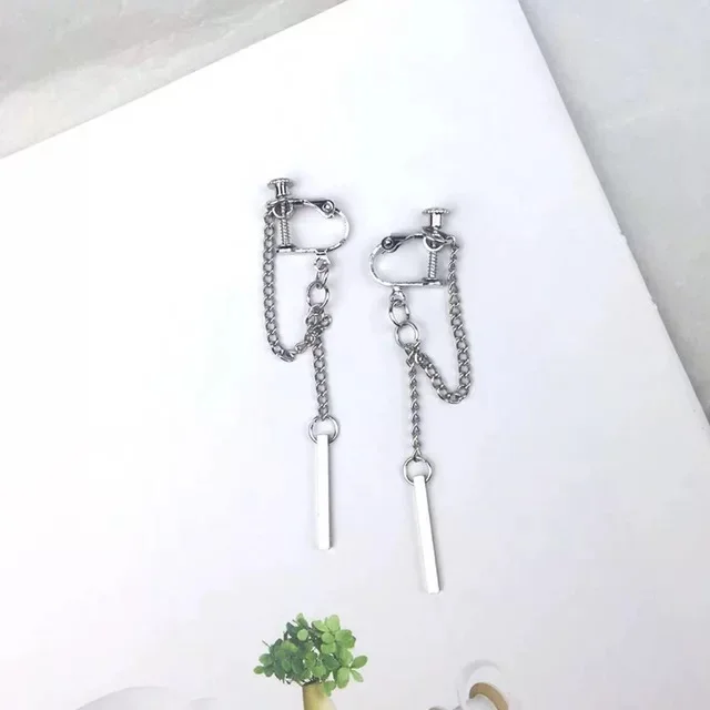 Белый серьги-цепочки BTS