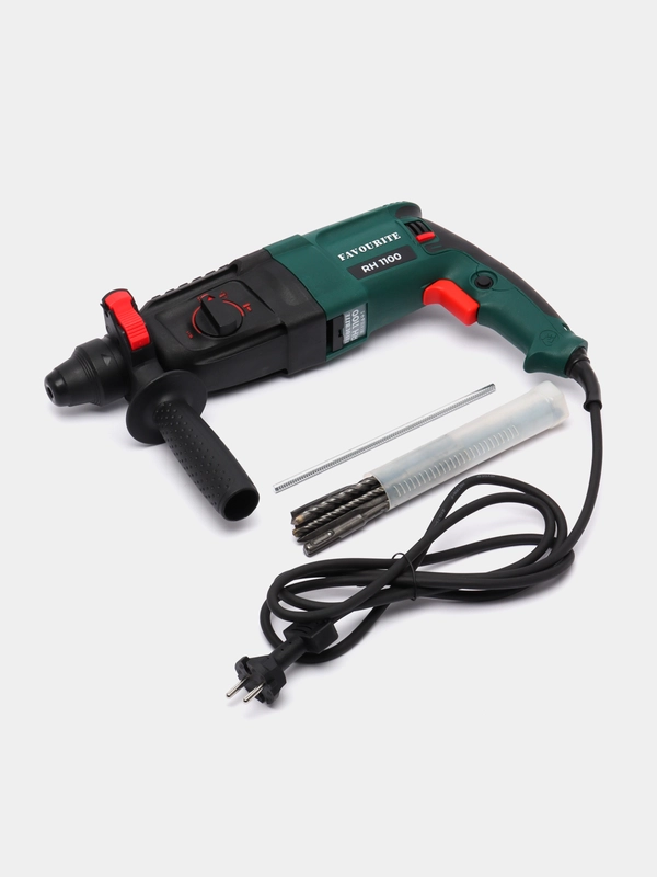Перфоратор SDS+ FAVOURITE RH 1100, 3,5 Дж, 3 режима, 1100 Вт, набор оснастки