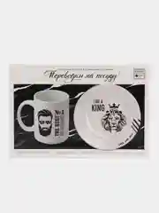Белый наклейки-переводки на посуду, холодная деколь, 29 х 21 см