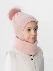 Розовый детская шапка, зима