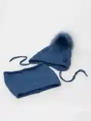 Индиго детская шапка, зима