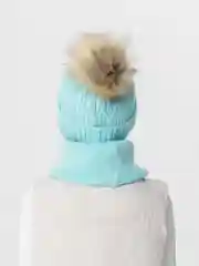 Бирюзовый детская шапка, зима