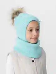 Бирюзовый детская шапка, зима