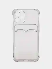 Прозрачный противоударный чехол с карманом для карт для iPhone 13, 13 Pro, 12, 12PRO, 11, XR, SE