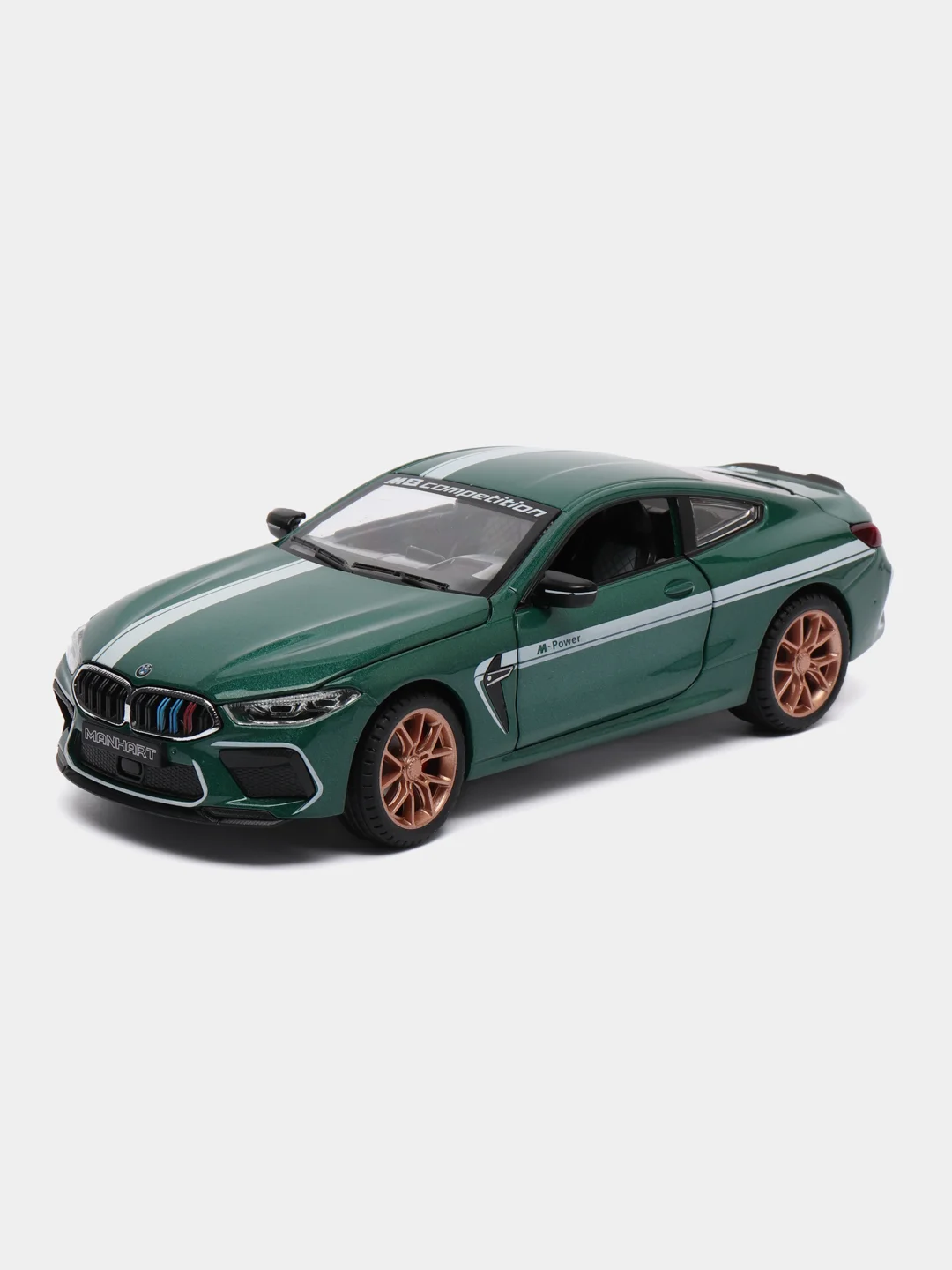 Зеленый игрушечный автомобиль BMW M8 M-Power 1:24 MiniAuto