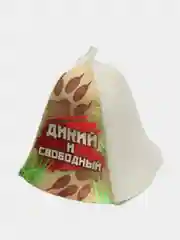 Голубой шапка банная с надписью