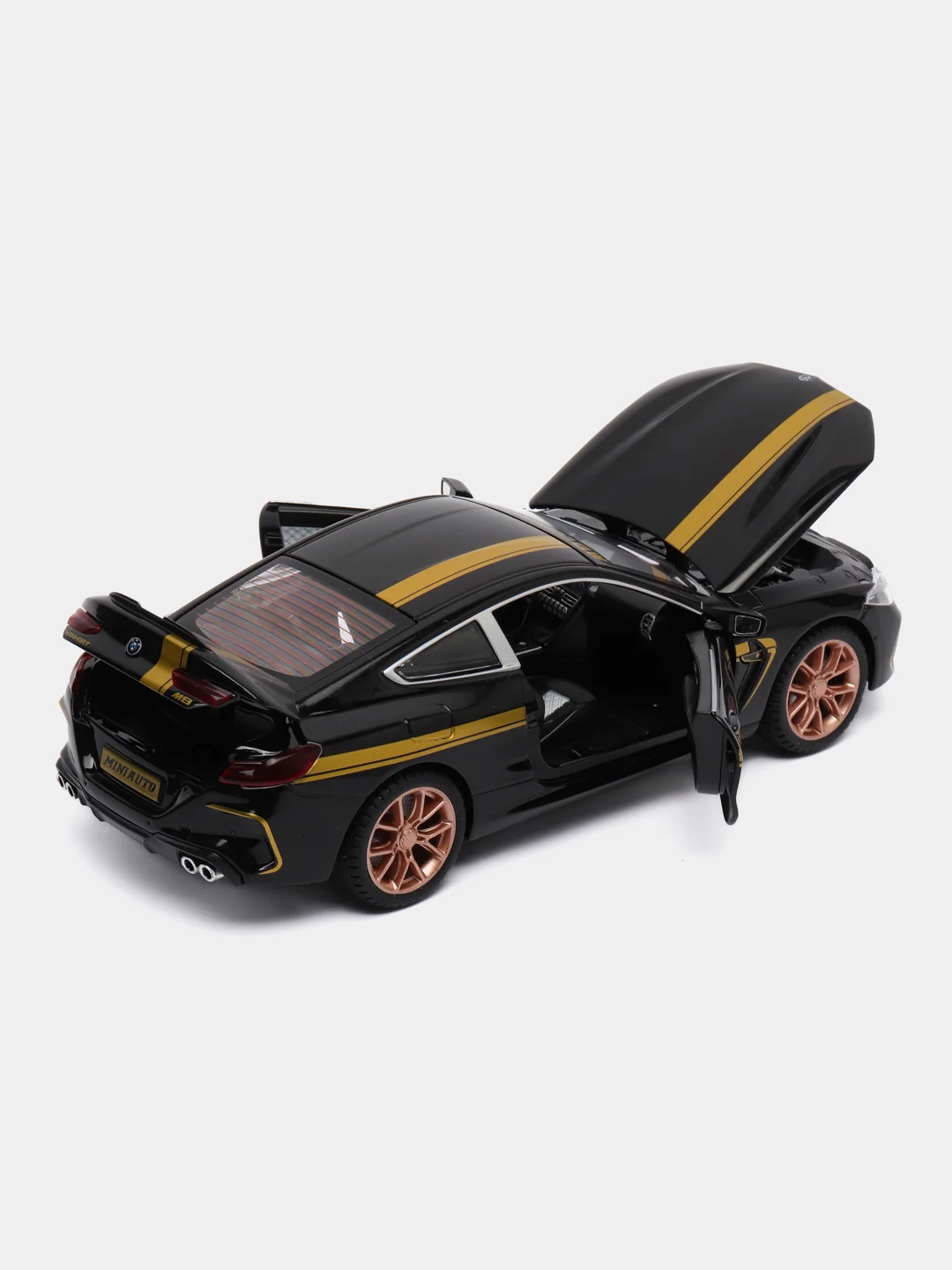 Черный игрушечный автомобиль BMW M8 M-Power 1:24 MiniAuto