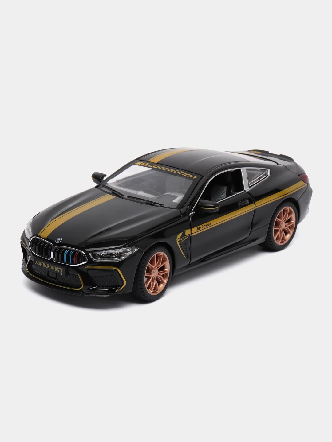 Черный игрушечный автомобиль BMW M8 M-Power 1:24 MiniAuto