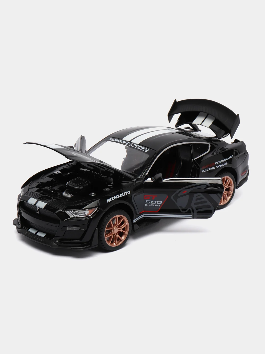 Черный металлическая машинка Ford Mustang Shelby GT500 2406B, 1:24