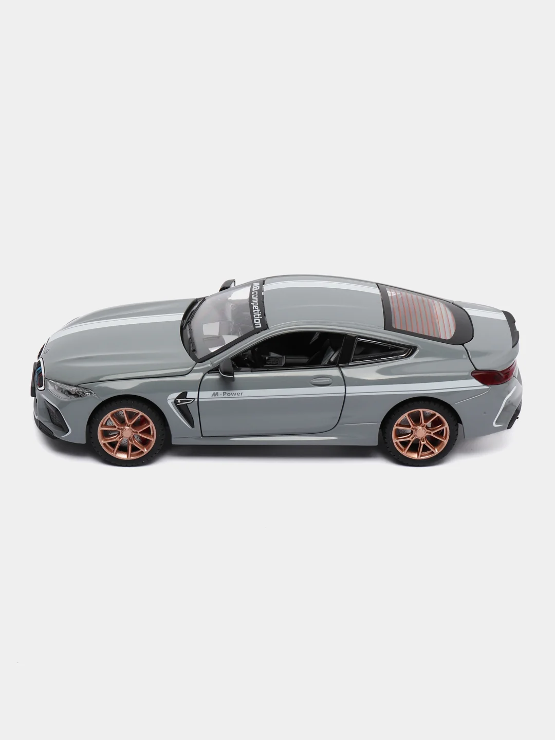 Серый игрушечный автомобиль BMW M8 M-Power 1:24 MiniAuto