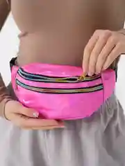 Розовый сумка поясная через плечо глянцевая
