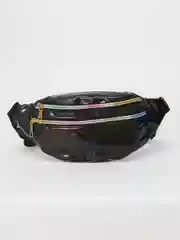 Черный сумка поясная через плечо глянцевая
