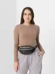 Черный сумка поясная через плечо глянцевая