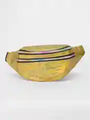 Золотой сумка поясная через плечо глянцевая