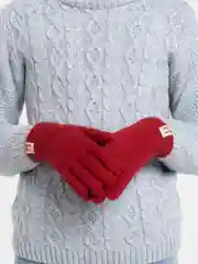 Бордовый перчатки детские
