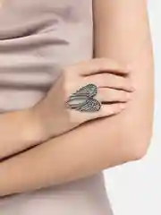 Серебряный кольцо крылья ангела
