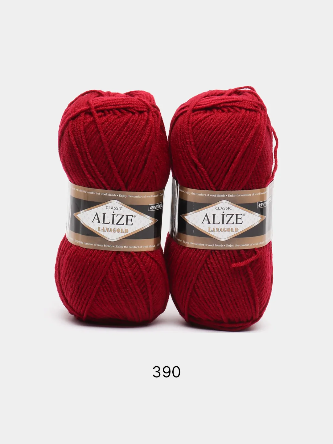 Багровый пряжа Alize Lanagold, комплект 2 штуки, 3 штуки, 49% шерсть, 51% акрил, 100 г, 240 м, Ч2