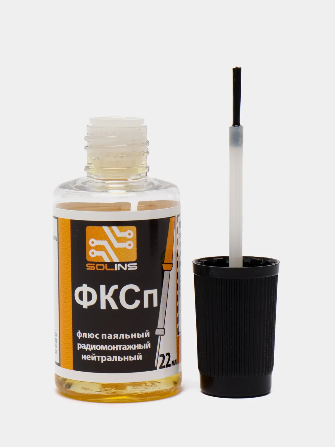 Флюс паяльный с кистью ФКСп, 22 мл. (КЭ, СКФ, ФКЭт, жидкая канифоль)