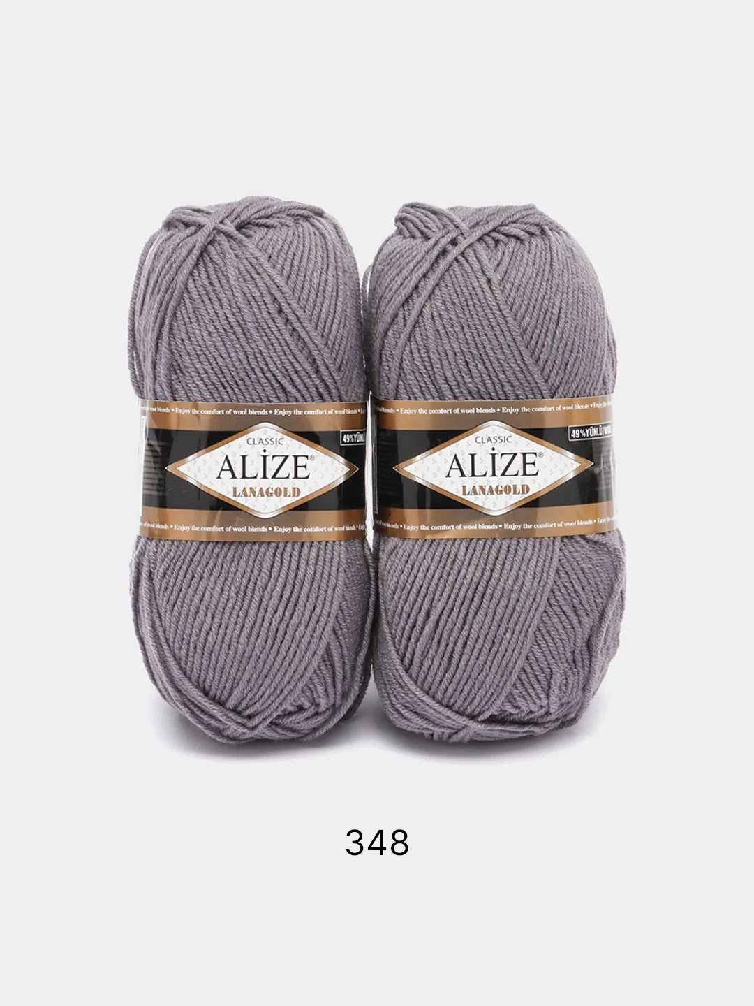 Угольный пряжа Alize Lanagold, комплект 2 штуки, 3 штуки, 49% шерсть, 51% акрил, 100 г, 240 м, Ч2