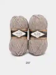 Бежевый меланж пряжа Alize Lanagold, комплект 2 штуки, 3 штуки, 49% шерсть, 51% акрил, 100 г, 240 м,Ч1