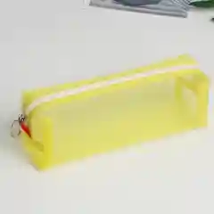 Желтый косметичка пенал прозрачный